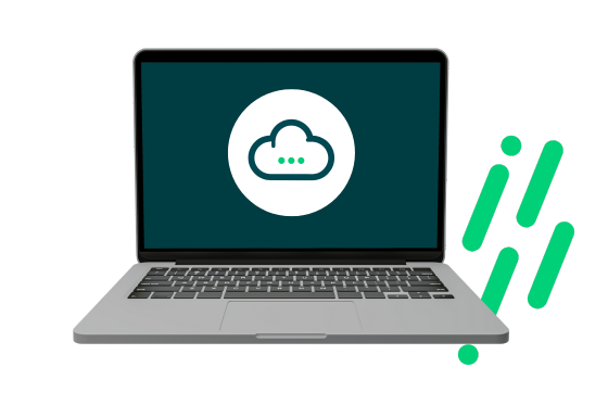 Ordinateur avec une icône représentant le cloud